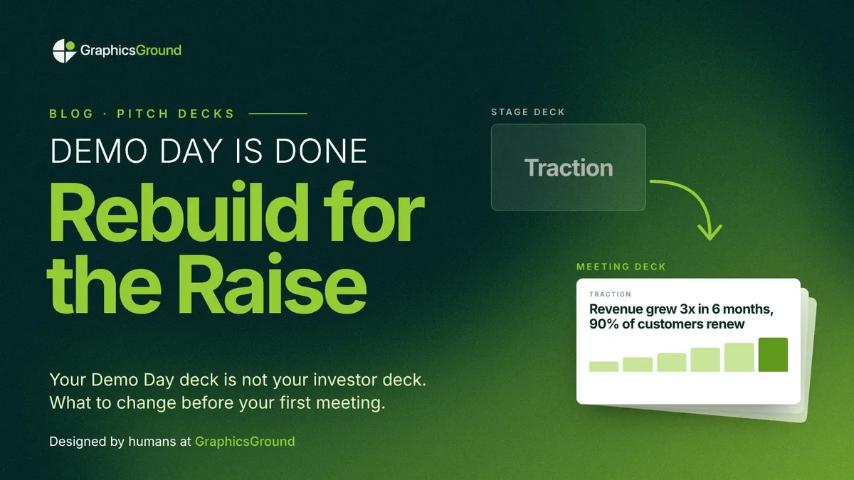 Your Demo Day deck is not your investor deck: what to change before your first meeting, a GraphicsGround guide