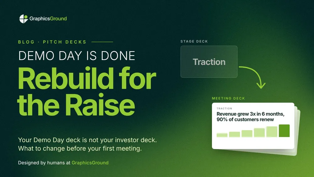 Your Demo Day deck is not your investor deck: what to change before your first meeting, a GraphicsGround guide